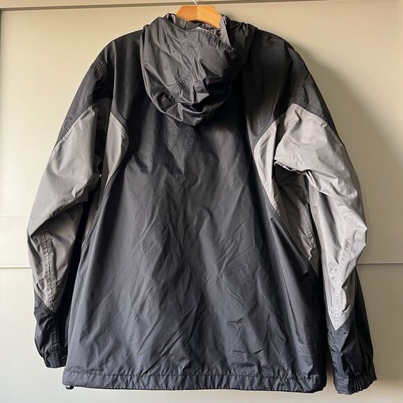 Columbia Full Zip Windbreaker Rain Jacket Men's Medium Black Gray Lined Outdoor - Picture 2 of 11